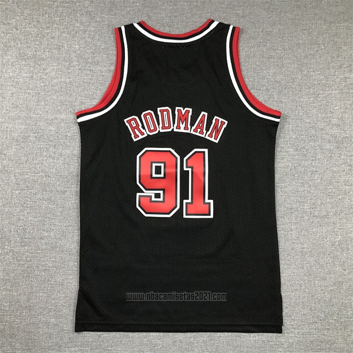 Camiseta Nino Chicago Bulls Dennis Rodman #91 Mitchell & Ness 1997-98 Negro